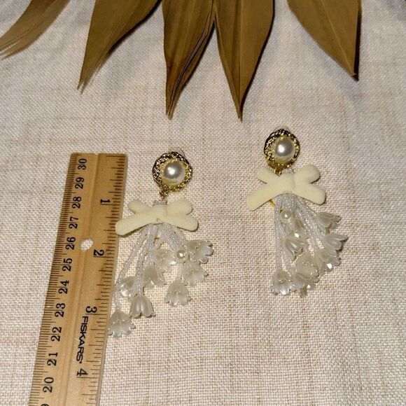 Flower drop earrings M490 - Picture 6 of 6
